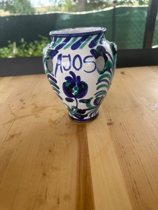 Jarra cerámica Ajos pintada a mano