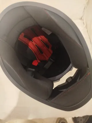 Casco Moto Vintage Cuadros Rojo