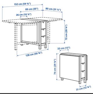 Mesa Abatible Ikea Norden Blanca