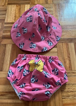 Bañador y sombrero Minnie Mouse rosa