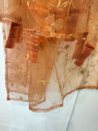 Coppia Tende Chiffon Ricamate