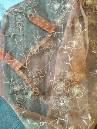 Coppia Tende Chiffon Ricamate