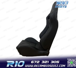ASIENTO DEPORTIVO SEMI BAQUET ESTILO RS CUERO NEGRO SEMI PIE