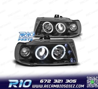 FAROS SEAT IBIZA CORDOBA 6K 93-99 OJOS ANGEL FONDO NEGRO