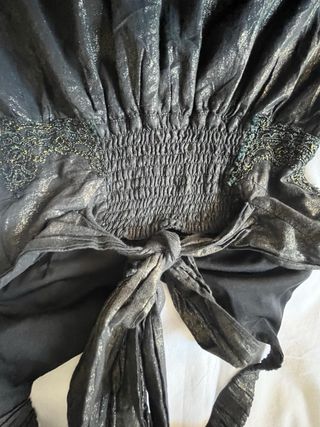 Vestido halter fiesta negro y dorado