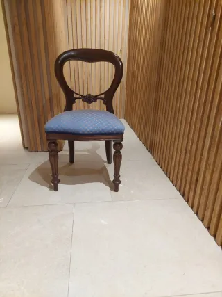 Sillas victorianas madera y tela