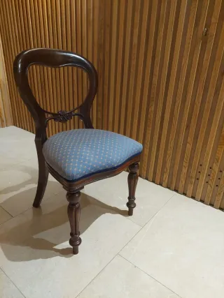 Sillas victorianas madera y tela