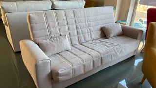 Sofá Cama Beige Tela