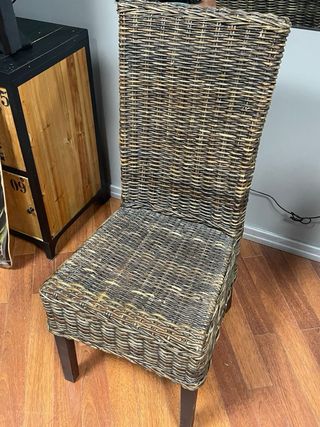 6 Sillas Ratán Comedor Marrón