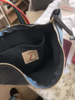 Mochila vaquera con tiras arcoíris