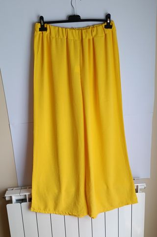 Elegante vestido amarillo y negro talla única