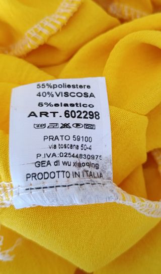 Elegante vestido amarillo y negro talla única