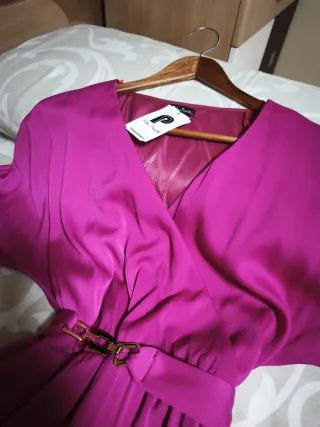 Vestido midi color buganvilla Pilar Prieto talla M