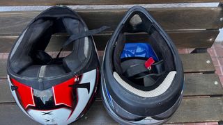 2 Cascos. 1 moto off-road + 1 normal sin visera