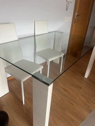 Mesa Comedor Cristal y Madera