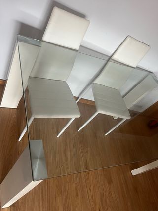 Mesa Comedor Cristal y Madera