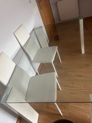 Mesa Comedor Cristal y Madera