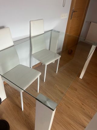 Mesa Comedor Cristal y Madera