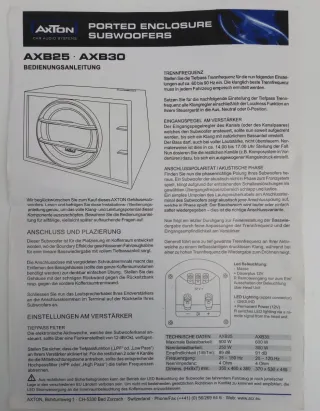 AxTon Subwoofer AXB30 300W RMS con LED