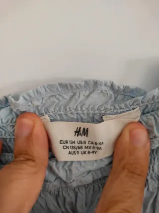 Vestido H&M azul criança tam 134