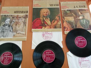 Lote 3 Vinilos Clásicos: Offenbach, Vivaldi, Bach