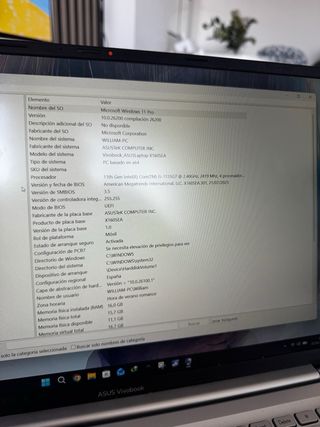 Portátil Asus VivoBook i5 16GB RAM SSD 256GB