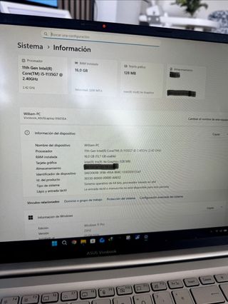 Portátil Asus VivoBook i5 16GB RAM SSD 256GB