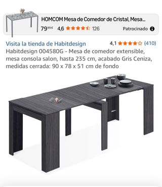 Mesa comedor extensible madera