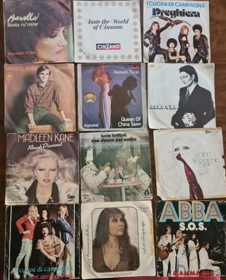48 pz lp dischi musica anni 80' 45 giri lp vinili