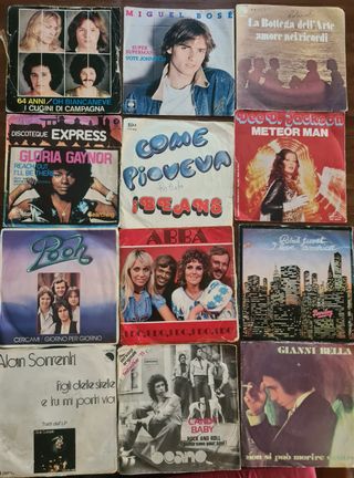 48 pz lp dischi musica anni 80' 45 giri lp vinili