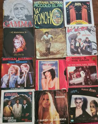 48 pz lp dischi musica anni 80' 45 giri lp vinili