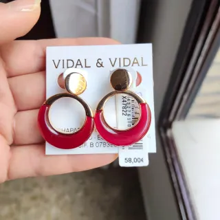 Pendientes Vidal & Vidal Dorados y Rojos