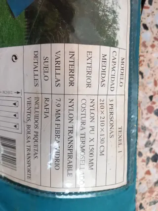 Tienda de campaña 3 personas
