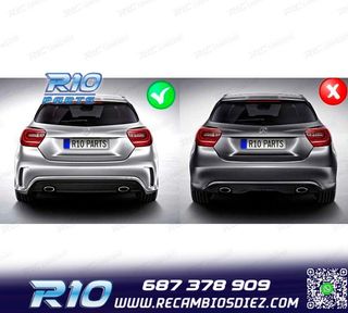 DIFUSOR MERCEDES CLASE A W176 12-18 LOOK AMG A45 + COLAS