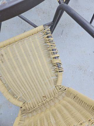 Poltrone da giardino (2 + 2) impilabili in rattan e metallo