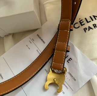 Cinturone Celine Marrone e Dorato