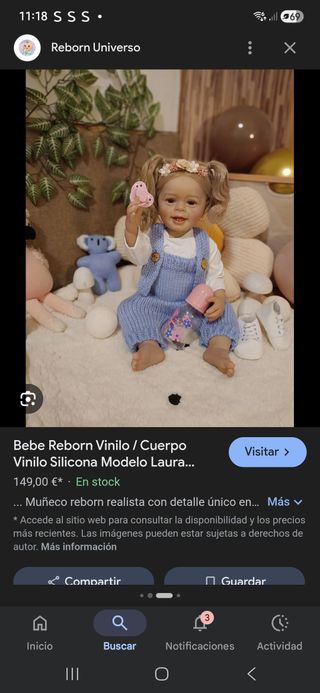 Niñera bebé reborn