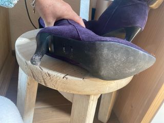 Botas altas de piel moradas