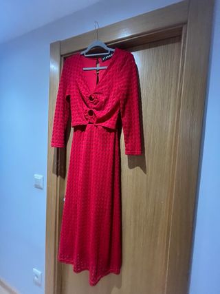Vestido Uterqüe Midi Rojo
