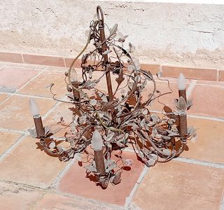 Lámpara araña antigua latón años 60