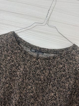 Vestito Zara fantasia floreale marrone tg XL