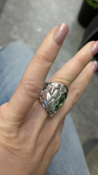 Anello Uno de 50 con pietra verde