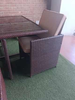 Juego Terraza/Jardín Ratán y Cristal Oferta!!