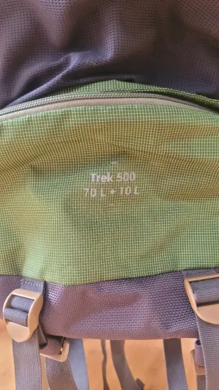 Mochila Forclaz Trek 500 70L +10L Verde