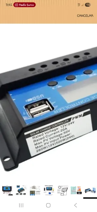 Placa Solar + Controlador Carga