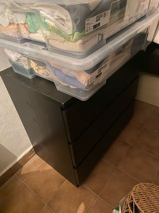 Cómoda MALM IKEA 3 cajones negro-marrón