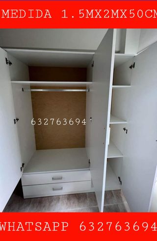 Armario madera 1.5m x 2m x 50cm