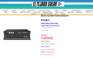 Batería Litio Pylontech US5000 4.8kWh 48V