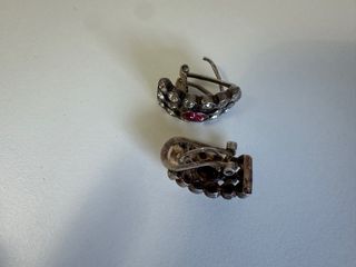 Pendientes Vintage Plata con Piedra Rosa