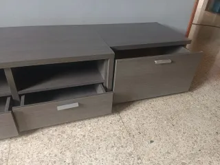 Muebles de salón madera y cristal